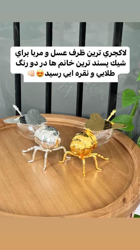 عسل و مربا خوری زنبور از جنس استیل و شیشه۱۰۱۰۵