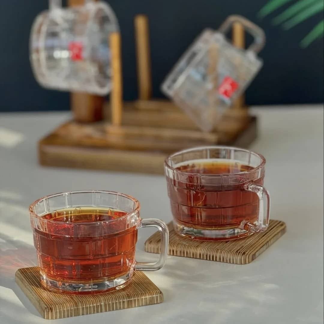 استکان حصیری  بلوری ۶ عددی