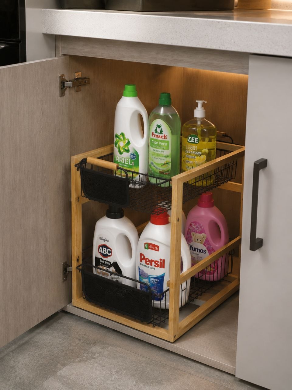 استندشوینده زیر کابینتی چوب فلز